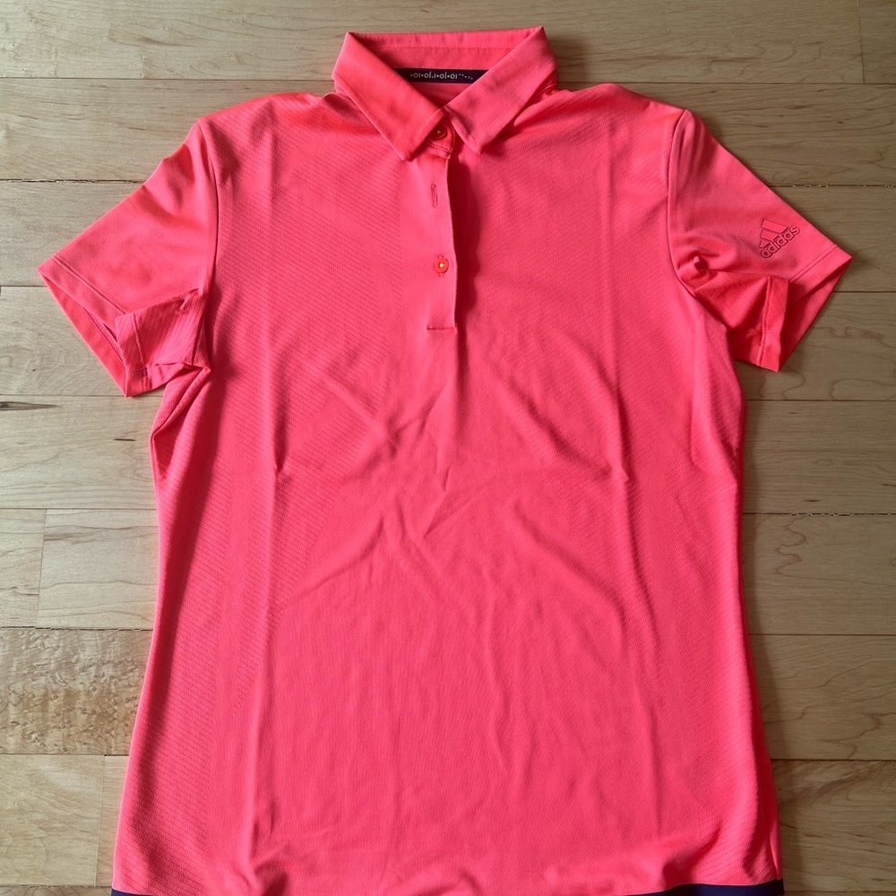 Adidas Women's Bright Pink Short Sleeve Polo